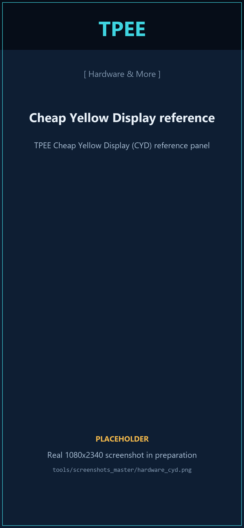 TPEE Cheap Yellow Display (CYD) reference panel